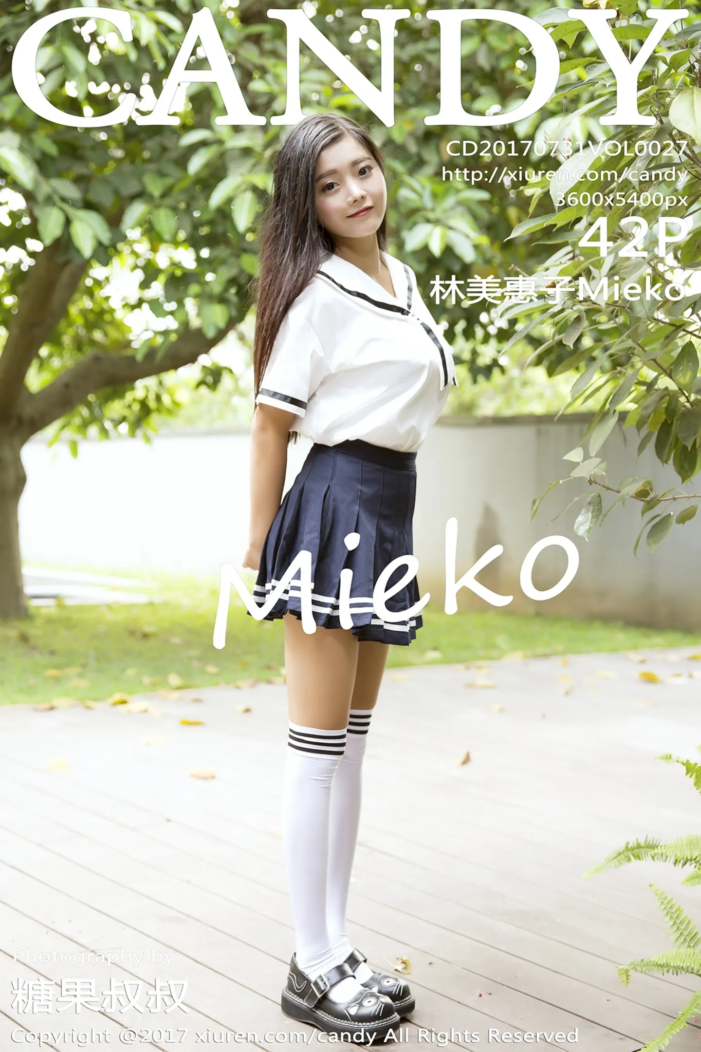 [Candy糖果画报]Vol.027_嫩模林美惠子Mieko清新学生装秀完美身材美胸丰臀写真42P-秀人网 - XiuRen.Pro